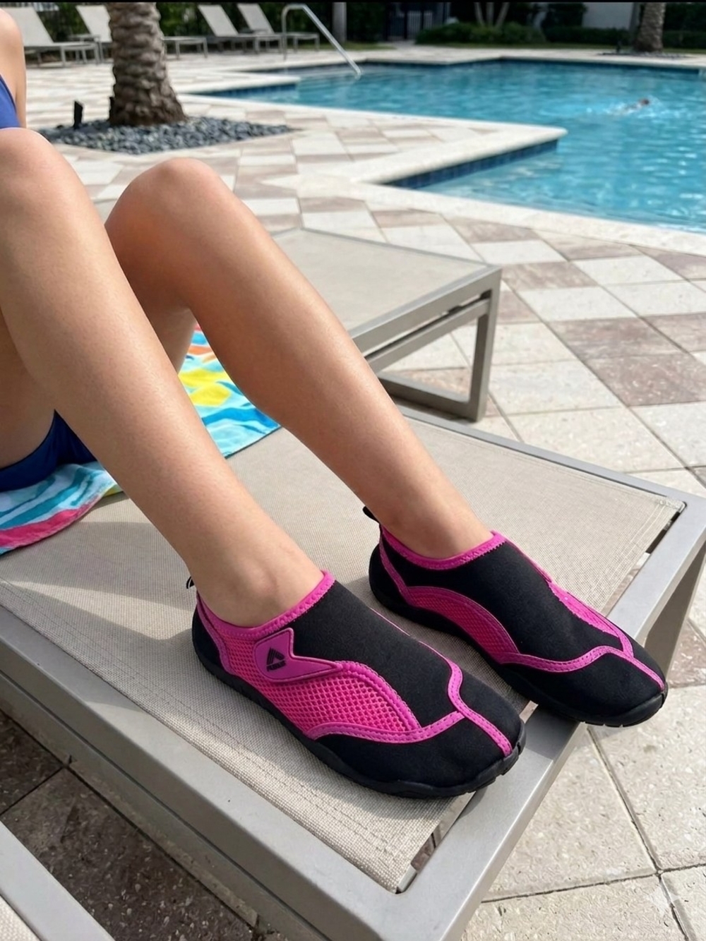 RBX Black and Pink Slip-On Water Women's Water Shoes